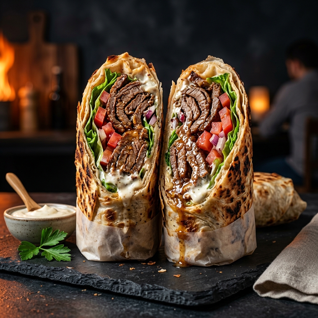 Beef donair wrap