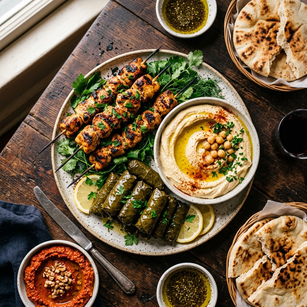 Shish tawaouk platter